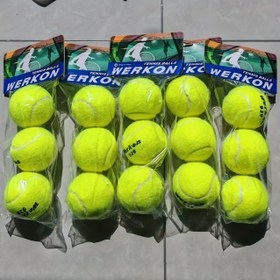 Resim Antrenman ve Yarışma için 3 Adet Dayanıklı Yüksek Esneklikli WERKON Tenis Topları, Bireysel Olarak Sarılı, Floresan Sarı/Sarı, İleri Seviye Oyunlar İçin ITF Sertifikalı 