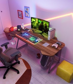 Resim Michael Brean Özel Tasarım 140 Cm Oyuncu Masası Bardaklı Ve Kulaklık Tutucu 