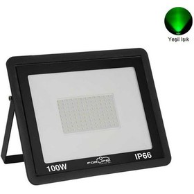 Resim Forlife 100 Watt Slim Kasa Led Projektör Yeşil Işık 