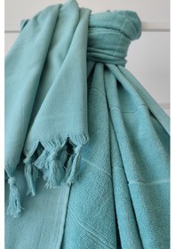 Resim %100 Pamuk Havlu Peştemal 90x175cm - Havuz & Deniz Havlusu- Yeşil 