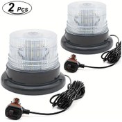 Resim Tongdashop Beyaz 2li Manyetik Tabanlı Amber Led Güvenlik Işığı 12 24v Araç Forklift 