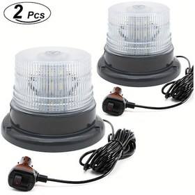 Resim Tongdashop Beyaz 2li Manyetik Tabanlı Amber Led Güvenlik Işığı 12 24v Araç Forklift 