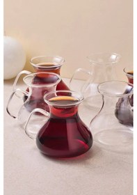 Resim Perotti 16043 Ehl-i Keyf 6'lı Borosilikat Cam Çay Bardağı Seti Şeffaf 