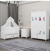 Resim Elegant Yıldız 4 Bebek Odası Takımı Yatak Uykuseti - Denizci Beyaz 