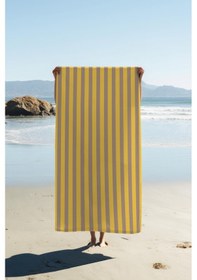 Resim Dijital Baskı Plaj Deniz Havlusu Renkli Çizgili Desen Peştamal Hvl0222 Renkli 