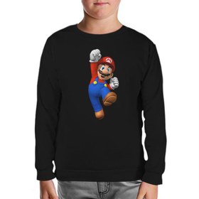 Resim Mario & Luigi - Mario Siyah Çocuk Sweatshirt 