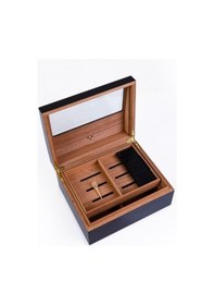 Resim Yarım Cam Tavan Puro Humidor / Puro Saklama Kutusu - Siyah 0199 