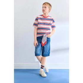 Resim DeFacto New Regular Fit Bisiklet Yaka Çizgili Tişört Erkek Çocuk H4343A826HS 