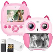 Resim Neevoyu Kız Çocukları İçin 1080p Fotoğraf & Video Çekici - Anında Yazıcı, 2.4" Ips Ekran, 32gb Tf Kart, Usb Okuyucu, Askı, Pembe 