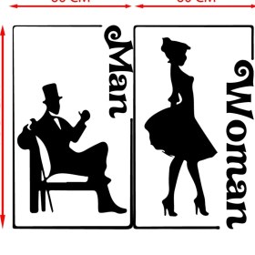 Resim Ne Verelim Size Man-Women Tuvalet-Wc Kapı Sticker 