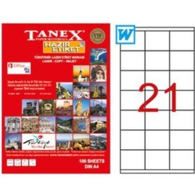 Resim Tanex Lazer Etiket Tw-2121 70 X 38 MM 