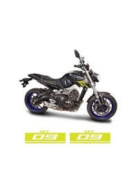 Resim Yamaha Mt09 Yan Ön Grenaj Desenli Yazılı Neon Sarı Sticker Etiket 