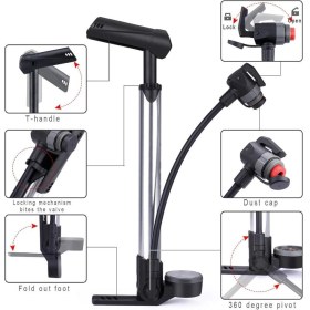 Resim Giyo GM-642 Göstergeli Pompa 120 Psı Gri/siyah 