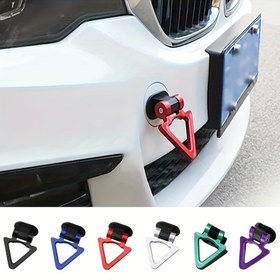 Resim 1 adet Üçgen Araba Çekme Kancası, kişilik Otomatik Römork Kanca, Evrensel Dekor Tampon Römork Etiketi, Yapıştırma tipi genel amaçlı araba süsleme, Araba aksesuarları 