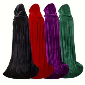 Resim Halloween veya Karnaval için Festif Kadife Pelerin: 150Cm/59 İnç Uzun, Güç Gerekmez, Noel ve Halloween Partisi için Uygun 