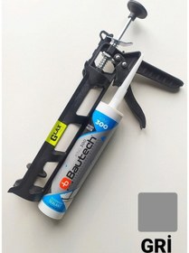 Resim Glax Tools Gri Silikonize Mastik / Çekomastik 500 Gr. + Silikon Tabancası 