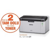 Resim BROTHER HL-1211W-2T MONO LAZER YAZICI\u002FWIFI (2 TAM DOLU TONER) 