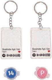 Resim Parmak İzi Çift Anahtarlık Seti - Sevgili Anahtarlığı, Metal Tasarım, Uyumlu ve Anlamlı Hediye 