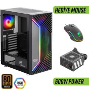 Resim Green Griffin G3 Plus Argb Gaming Bilgisayar Kasası (4×120MM Fan + Tempered Cam) – 600W 80+ Bronze Psu Dahil 