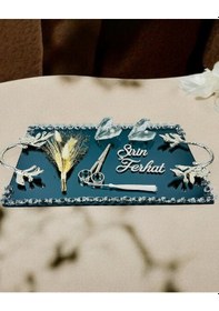 Resim Serenity Gümüş Söz Tepsisi Ve Damat Kahve Fincan Tepsisi Gri Gri 