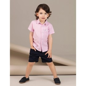 Resim Ollie&Olla Pink Dokuma Erkek Çocuk Gömlek 