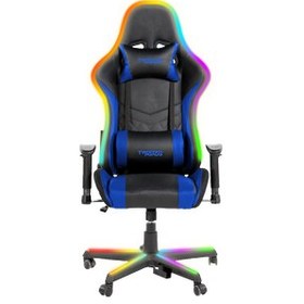 Resim TWISTED MINDS TM8410-NB COMFORT RGB BLUETOOTH HOPARLOR MASSAGE POINTS E-SPOR OYUNCU KOLTUĞU - SİYAH / MAVİ 