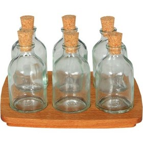 Resim Masa Tezgah Üstü Doğal Hijyenik Mini Baharatlık Seti 7 Parça 