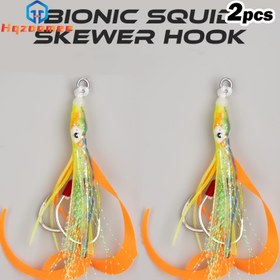 Resim 2'li HQZOOMEE Biyonik Kalamar Kancası Balık Kancası İpi ile - Işıklı Demir Plakalı Çift Kancalı, Karışık Renkler, Deniz Balıkçılığı, Tatlı Su ve Tuzlu Su için İdeal, Noel, Cadılar Bayramı, Yılbaşı ve Sonbahar Ortası Festivali için Mükemmel 