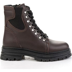 Resim Kahve Hakiki Deri Kadın Bot & Bootie K02462040403 Kahve 