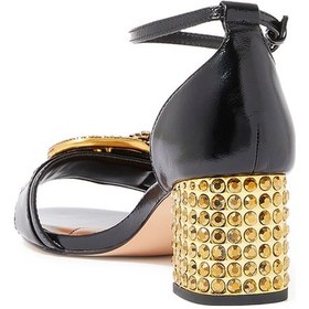 Resim Kurt Geiger Zamansız Şıklık Sunan Taşlı Kalın Topuklu Sandaletler Siyah 