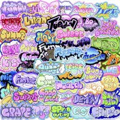Resim 50 adet Canlı Graffiti Çıkartması - Dayanıklı Polivinil Klorür, Yeniden Kullanılabilir, Laptoplar, Kaykaylar, Bagajlar, Kasklar ve Su Şişeleri için İdeal DIY Dekorasyonu, Su Geçirmez Çıkartma 