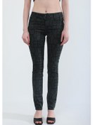 Resim Kadın Likralı Düşük Bel Skinny Fit Jean Pantolon Haki 