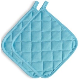 Resim Yanmaz Ve Isıya Dayanıklı Fırın Eldiveni Ve Tutacak 2 Eldiven, 2 Tutacak Açık Mavi 