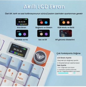 Resim Aula S98 Pro 3 Modlu Rgb Hot Swap Mekanik Nimbus V3 Switch Kablosuz Makrolu Klavye Turuncu 