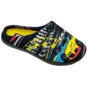 Resim Gezer 13594 Temal Kumaş Erkek Çocuk Halı Terlik 27-29 Siyah 