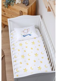 Resim Organik Bebek Boy Lastikli Çarşaf Seti 70x130 - Kraliyet Düşleri 