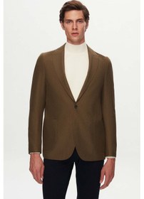 Resim D's Damat Slim Fit Yeşil Armürlü Kumaş Ceket 3ef04r107409m Yeşil 