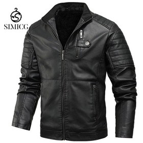 Resim Erkek Kadife Kalın Deri Ceket Siyah 