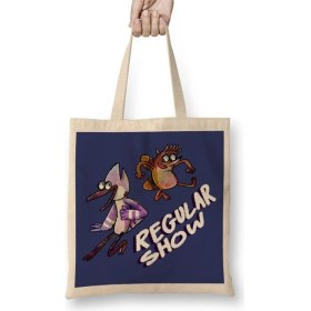 Resim Baskı Dükkanı Regular Show 01 Bez Çanta Uzun Saplı 