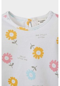 Resim Defacto Kız Bebek Pijama Takımı Çiçek Desenli Kısa Kollu Penye Üst Beli Lastikli Şort E9694a525smwt47 Beyaz 