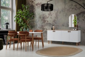 Resim Lotus Bohem Tarz Yemek Odası Takımı - Artisan Kahverengi 