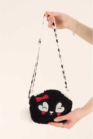 Resim Efe Kız Çocuk Peluş Omuz Çantası Ayarlanabilir Askılı Astarlı En 17 Boy 14 Cm 