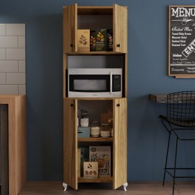 Resim Moxen Mobilya Mfd2 Mikrodalga Fırın Dolabı Ceviz 