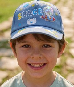 Resim AYDINER TEKSTİL 3D Işıklı Space Astronot Ayıcık Figürlü Eğlenceli Erkek Çocuk Şapka 