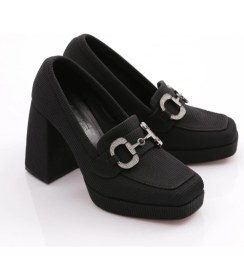 Resim Dgn 0951 Kadin Küt Burun Tokali Platform Topuklu Ayakkabi 