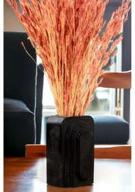 Resim Dekoratif Vazo El Yapımı Altın Renk Model 18 Siyah Siyah 