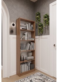 Resim Asra Trend 5 Raflı Kitaplık K002 %100 MDF Modern Ofis Çalışma Odası Dosya Rafı Petra 