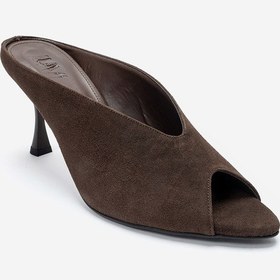Resim Luvishoes Pelına Kahverengi Süet Kadın İnce Topuklu Terlik 