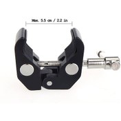 Resim Hombey 5.5cm Geniş Tutma Açıklıklı Çok Amaçlı Kraba Tırnak Klembi - 1/4-3/8 Vida Delikleri İle Işık Ve Foto Aksesuarları Sabitleme 