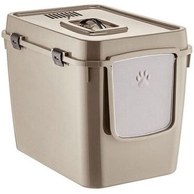 Resim Handor Üsten Kapaklı Kapalı Kedi Tuvaleti 57x39x43 - Bej 